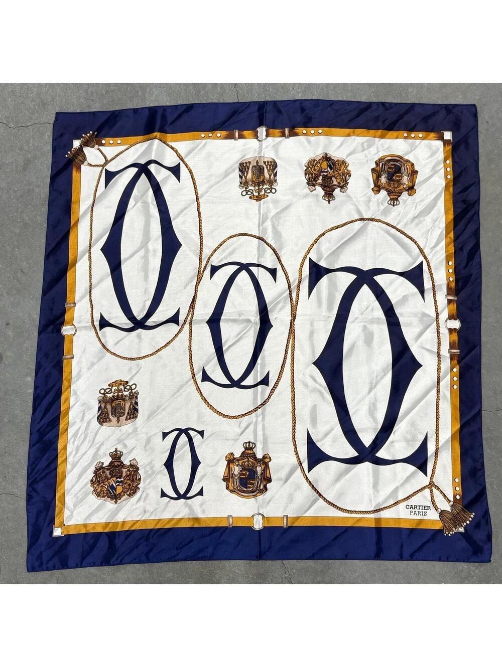 VNTG Cartier Paris Silk Scarf